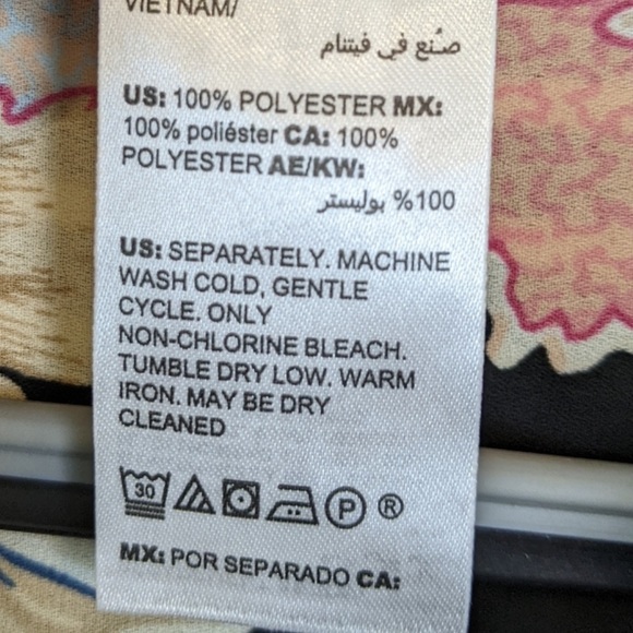 Chico's Reversible Long Sleeve Black Stripe Floral Button Up Blouse. - Picture 16 of 16